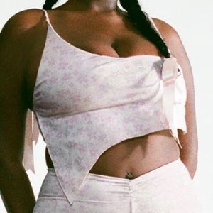 Frankies Bikinis active sport wear asymmetrical floral top